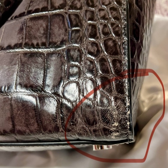 Michael Kors Large “Selma” Satchel in Gray Ombre Embossed Croc Leather. EUC! - Picture 10 of 16